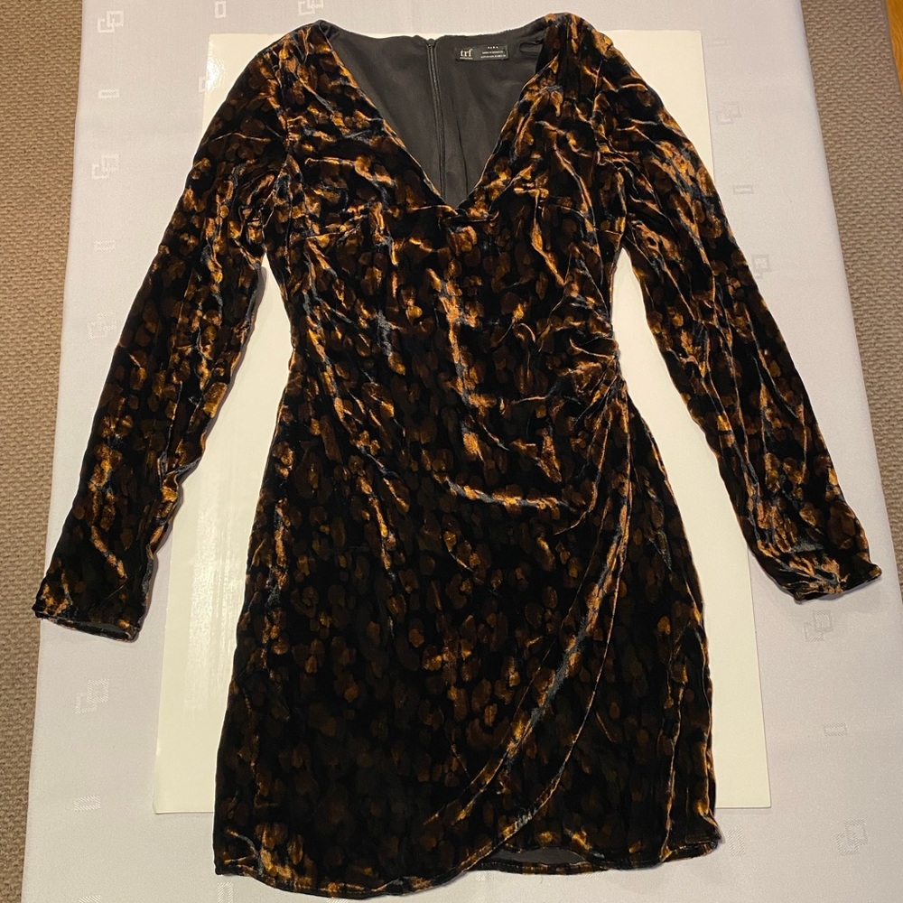 Zara cheetah print suede dress XS
